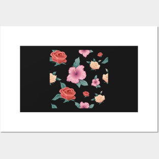 floral pattern , seamless floral pattern Posters and Art